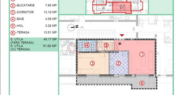 Popesti Leordeni - 2 camere decomandata - terasa 14 mp