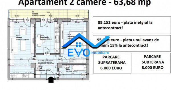 Apartament decomandat, 2 camere 64 mp, Galata Iasi