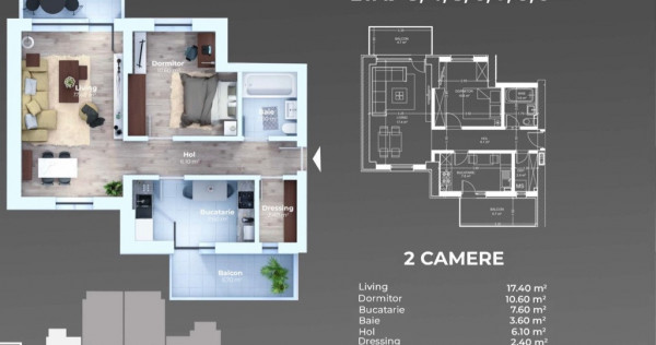 Apartament 2 Camere – Metrou Apărătorii Patriei