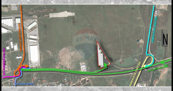 Teren 2Ha Drumul Intre Tarlale - A2, pretabil hale + birou