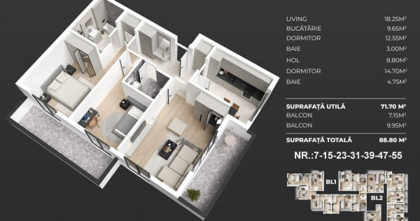 Apartament 3 camere - Sky Garden Pasarela Berceni