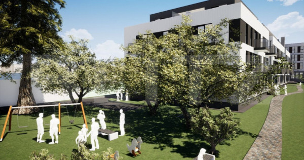 Apartament cu 3 camere, 2 bai, 77,35 mp, semifinisat, TVA in