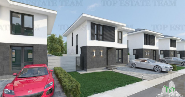 Vila moderna individuala cu 4 camere , 3 bai , Living open s