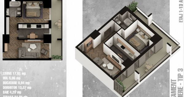 Complex Rezidential Nou | Apartamente 2 camere | Shopping...