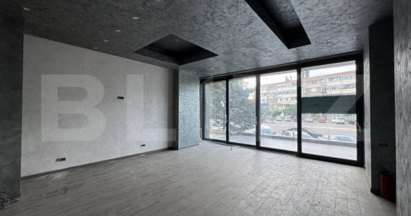Spațiu comercial parter bloc, 148 mp, vitrină, terasă, Ca