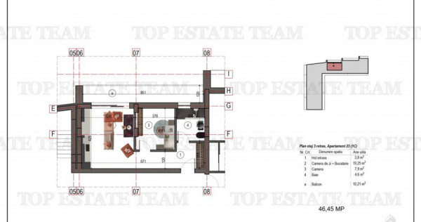 Apartament tip studio bloc nou metrou 1 Decembrie 1918