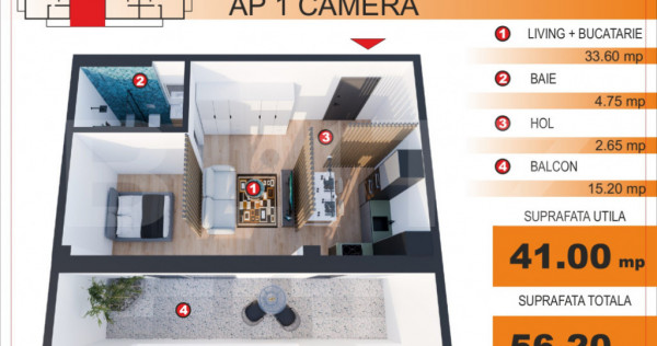 Comision 0%! Apartament tip studio, zona Imparatul Traian