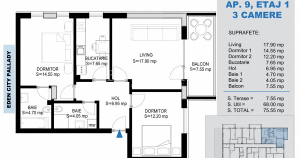 3 Camere Aproape de Facilitati -Zona Linistita