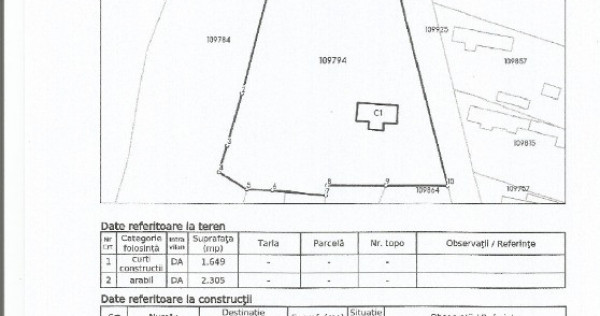 OFERTA Teren intravilan nuntasi 6,5 EURO/MP