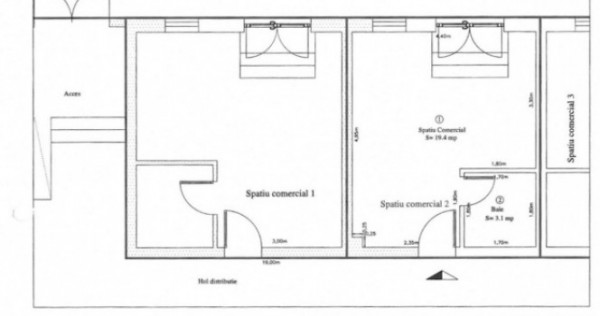 2 spații comerciale de 25.3, si 33.9mp, bloc nou, TINERET