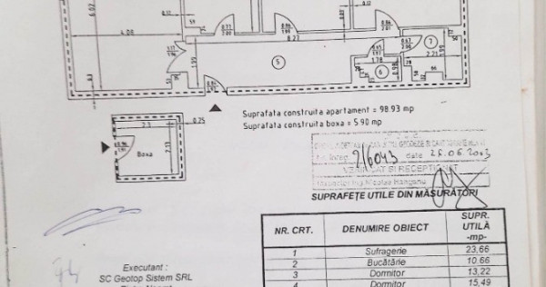 Apartament 3 camere, cu boxa si loc parcare, zona 1 Mai