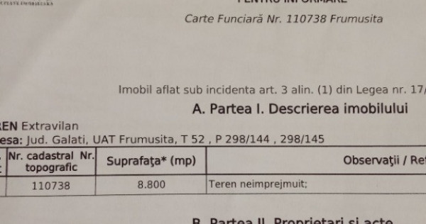 Teren 8800mp la DN 26