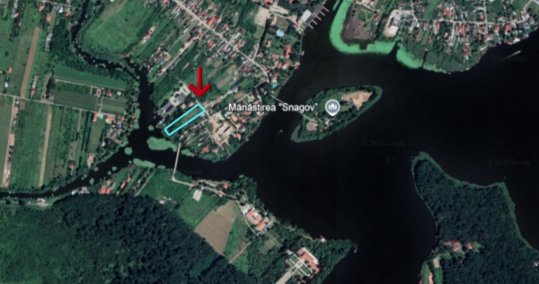Teren Manastirea Snagov. Deschidere lac 22 m. Front stradal