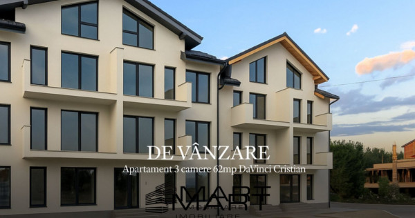 Apartament 3 camere 62mp etaj 1 cartier Davinci Cristian
