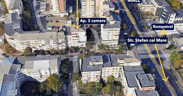 Apartament cu 3 camere de vânzare în zona Stefan cel Mare
