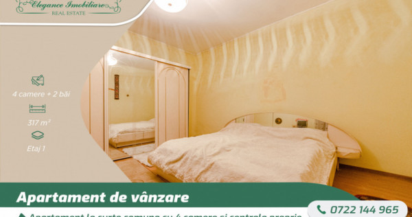 Apartament la curte comuna cu 4 camere si centrala proprie,