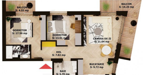 Apartament nou, 3 camere, 245 000 Euro. Comision 0.