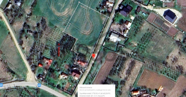 Casa demolabila si teren 3758mp intravilan Rociu Gliganu