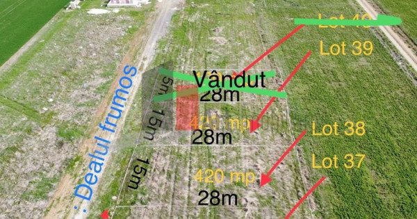 De vânzare 2 loturi de teren in comuna Berceni-Vidra