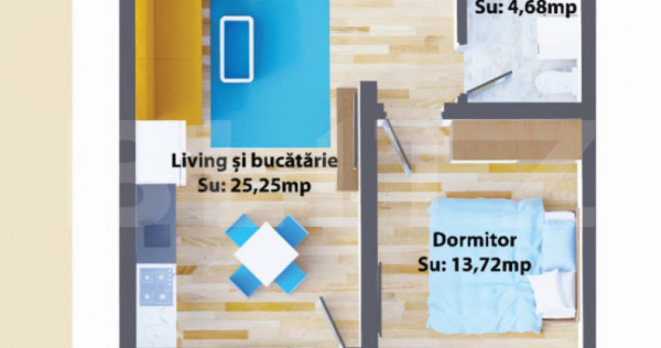 Apartamente de 2 camere, 43,65 mp, modern, zona Ipotesti