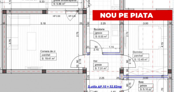 Apartament 2 camere decomandat &ndash; loc de parcare 53MP