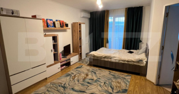 Apartament cu 1 cam, 35 mp, etajul 4, cu balcon, zona Floril