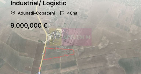 Teren 40ha Adunatii Copăceni | Industrial/ Logistic