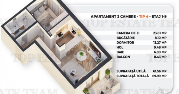 Rahova Apartament 2 Camere, Balcon Spatios