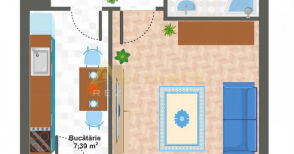 OCAZIE UNICA -> Garsoniera spatioasa / Zona Berceni - Aparat
