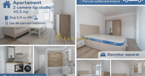 Apartament 2 camere tip studio - 45,5 mp - Etaj 3 din 4 cu l