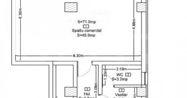 Spatiu comecial cu chiriasi, 71mp, bloc nou, zona Corneliu C