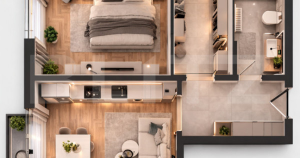 Apartament cu 2 camere de v&acirc;nzare | Etajul 1 | Bloc nou &ndash;