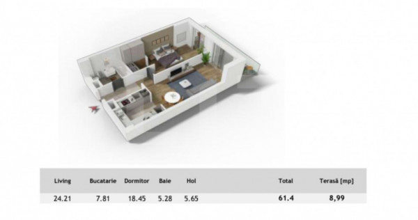 Apartament 2 camere, compartimentare ideală + terasă, Cent