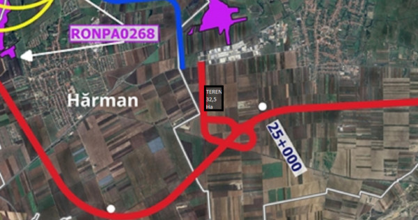 Teren 32,5 Ha Prejmer Brașov &ndash; Zona Nod Rutier A13 / DN10