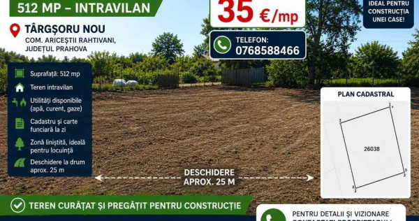 Teren Intravilan de vanzare -Targsorul Nou