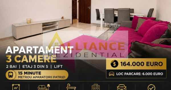 Apartament 3 Camere Decomandat | 15 Min Metrou Ap. Patrie...