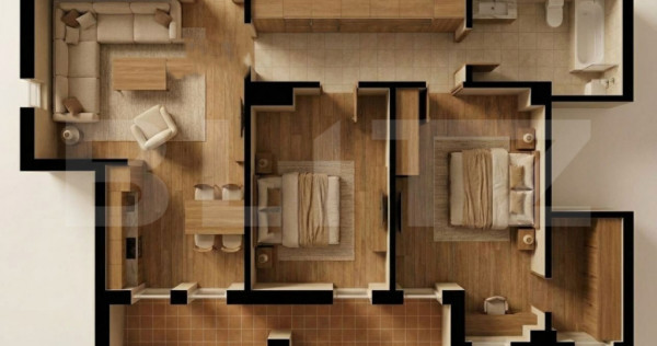 Apartament 3 camere, 69.35 mp, zona Burdujeni