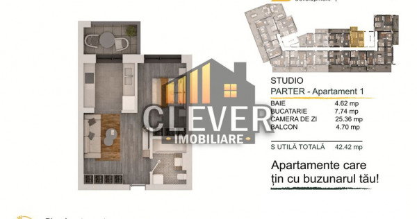 Garsoniera dubla | Spatiosa | Pallady | Comision 0% metro...