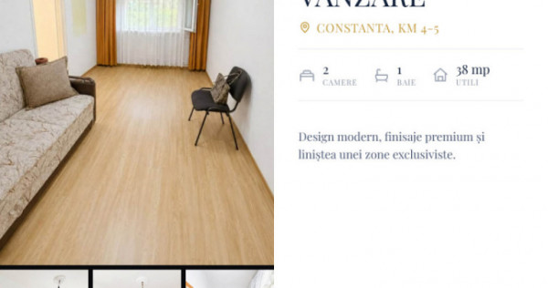 Apartament 2 camere de v&acirc;nzare | KM 4-5 | Parter | 38 mp