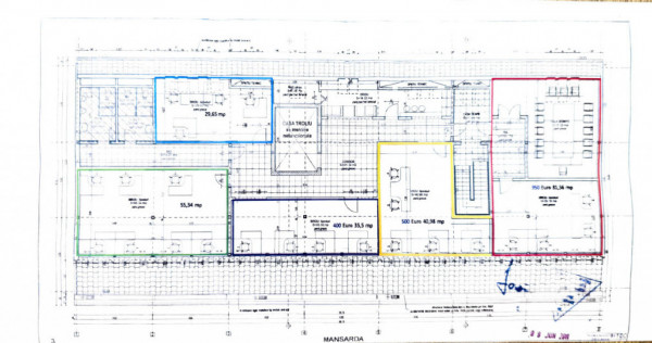 Spațiu de Birouri de &Icirc;nchiriat &ndash; 81,56 mp | Mansardă |