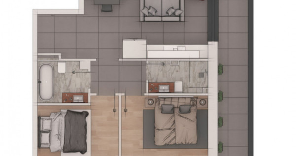 Apartament 3 camere, 66,88mp, 22mp terasa, ansamblu NZEB, zo