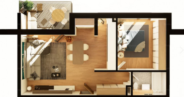 Apartament 2 CAM, SU 53.34MP 1 BALCON, zona INTRE LACURI