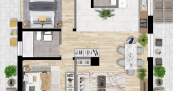 Apartament 3 CAM, SU 89.2MP, 2 BAI 1 TERASA, zona INTRE LACU
