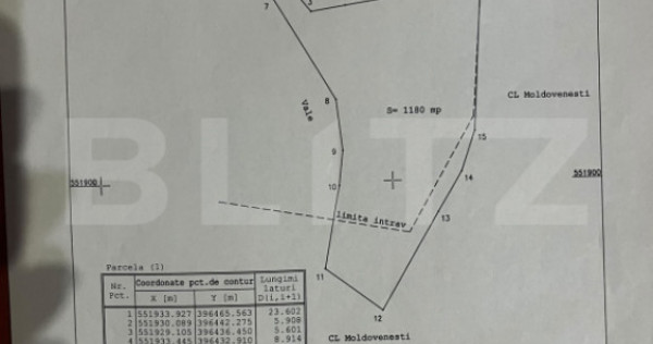 Teren intravilan, 1.180 mp, zona Pietroasa, com. Moldovenest