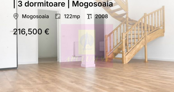 122 mp + grădină 170 mp + 2 parcări | 3 dormitoare | Mogosoaia