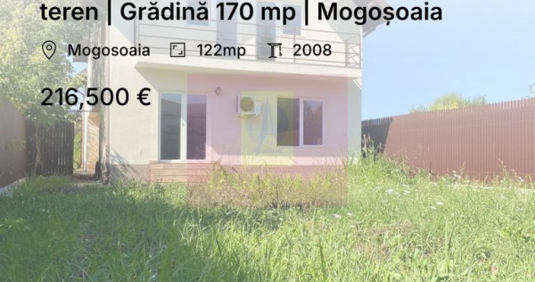 Duplex in vila 4 camere | 301 mp teren | Grădină 170 mp | Mogoșoaia