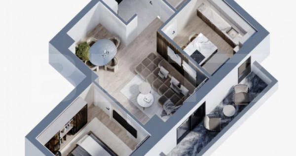 Apartament 2 camere, 54.10 mp, zona Frumoasa