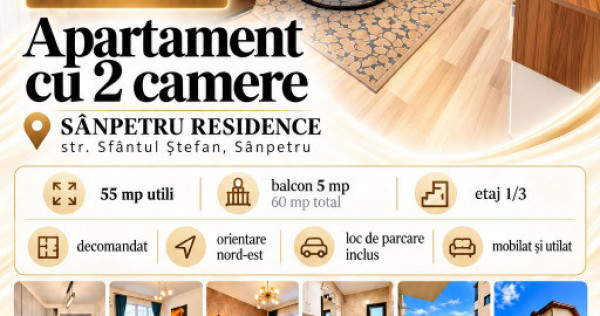 Apartament 2 camere de inchiriat | S&acirc;npetru Residence