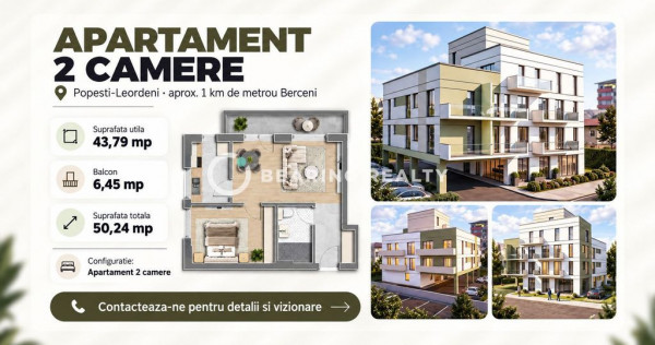 2 camere compact | Biruintei - metrou Berceni
