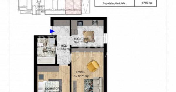 2 Camere | Parcare inclusa| &Icirc;ncălzire &icirc;n Pardoseală | A